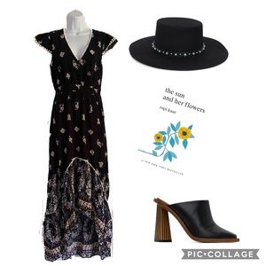 BOHO Chic Gypsy FLORAL Print Hi-Low dress